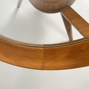 Tavolo da caffè in legno e vetro decorato, 1950 ca.