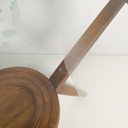 Tavolo da caffè in legno e vetro decorato, 1950 ca.