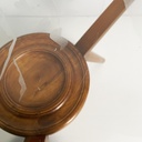 Tavolo da caffè in legno e vetro decorato, 1950 ca.