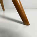 Tavolo da caffè in legno e vetro decorato, 1950 ca.