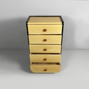 Cassettiera in legno chiaro e nero, 1930 ca.