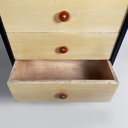 Cassettiera in legno chiaro e nero, 1930 ca.