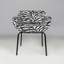 Poltrona in tessuto zebrato, 1970 ca. 