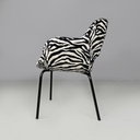 Poltrona in tessuto zebrato, 1970 ca. 