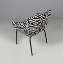 Poltrona in tessuto zebrato, 1970 ca. 