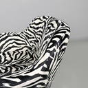 Poltrona in tessuto zebrato, 1970 ca. 