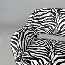 Poltrona in tessuto zebrato, 1970 ca. 