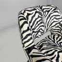 Poltrona in tessuto zebrato, 1970 ca. 