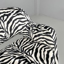 Poltrona in tessuto zebrato, 1970 ca. 