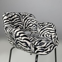 Poltrona in tessuto zebrato, 1970 ca. 