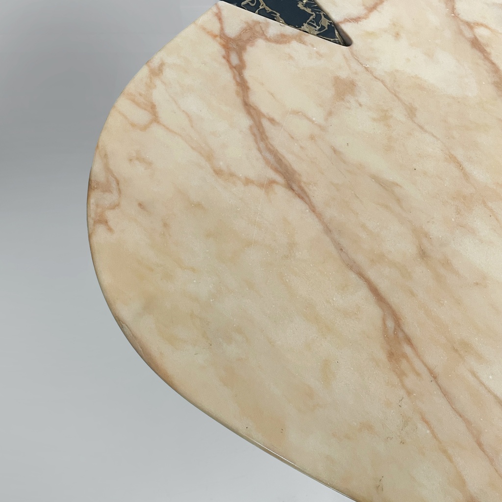 Consolle da parete in marmo rosa e nero, 1980 ca.