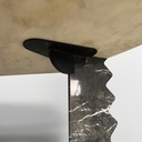 Consolle da parete in marmo rosa e nero, 1980 ca.