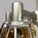 Lampadario in vetro giallo e metallo, 1930 ca.