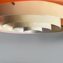 Lampadario in vetro arancione e metallo bianco, 1970 ca.