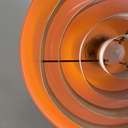 Lampadario in vetro arancione e metallo bianco, 1970 ca.