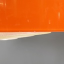 Lampadario in vetro arancione e metallo bianco, 1970 ca.