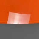 Lampadario in vetro arancione e metallo bianco, 1970 ca.
