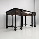 Scrivania in legno intarsiato, metà 1800 ca.