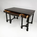 Scrivania in legno intarsiato, metà 1800 ca.