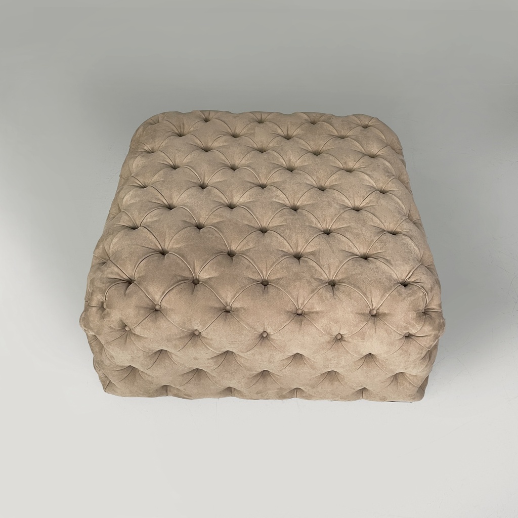 Pouf in camoscio beige, 1990 ca.