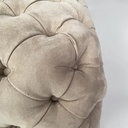 Pouf in camoscio beige, 1990 ca.