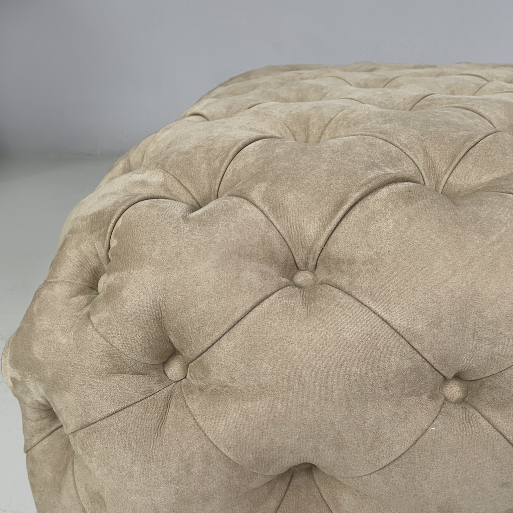 Pouf in camoscio beige, 1990 ca.