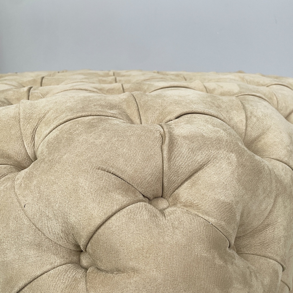 Pouf in camoscio beige, 1990 ca.