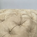 Pouf in camoscio beige, 1990 ca.