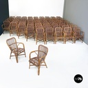 Sedie con braccioli in rattan, 1960 ca.