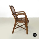 Sedie con braccioli in rattan, 1960 ca.