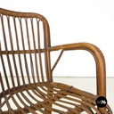 Sedie con braccioli in rattan, 1960 ca.