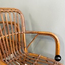Sedie con braccioli in rattan, 1960 ca.