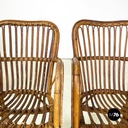 Sedie con braccioli in rattan, 1960 ca.