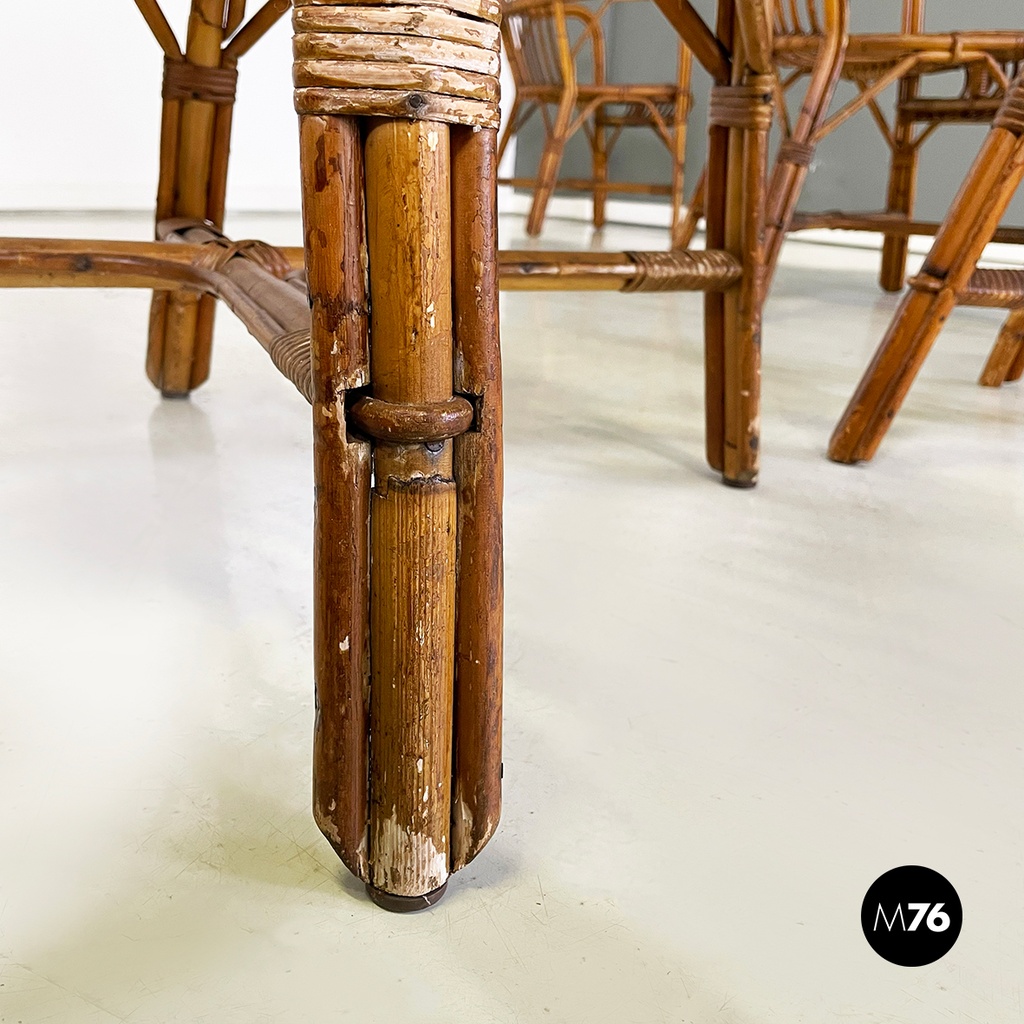 Sedie con braccioli in rattan, 1960 ca.