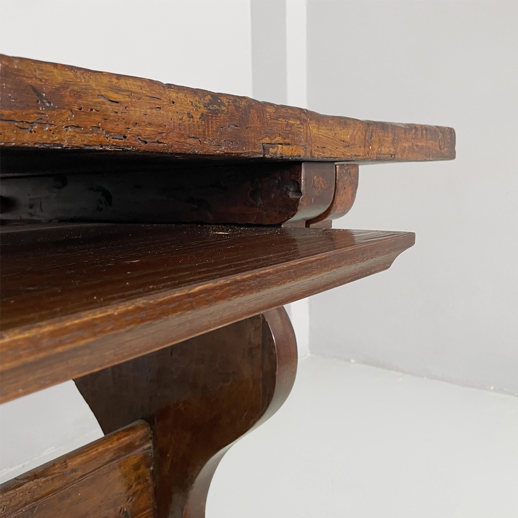 Tavolo da pranzo fratino in legno, 1700 ca.