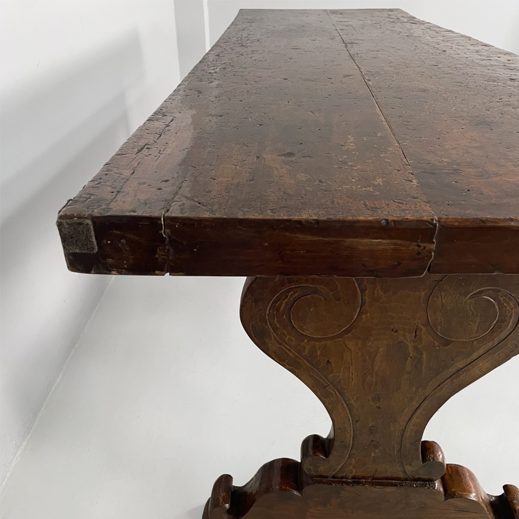 Tavolo da pranzo fratino in legno, 1700 ca.