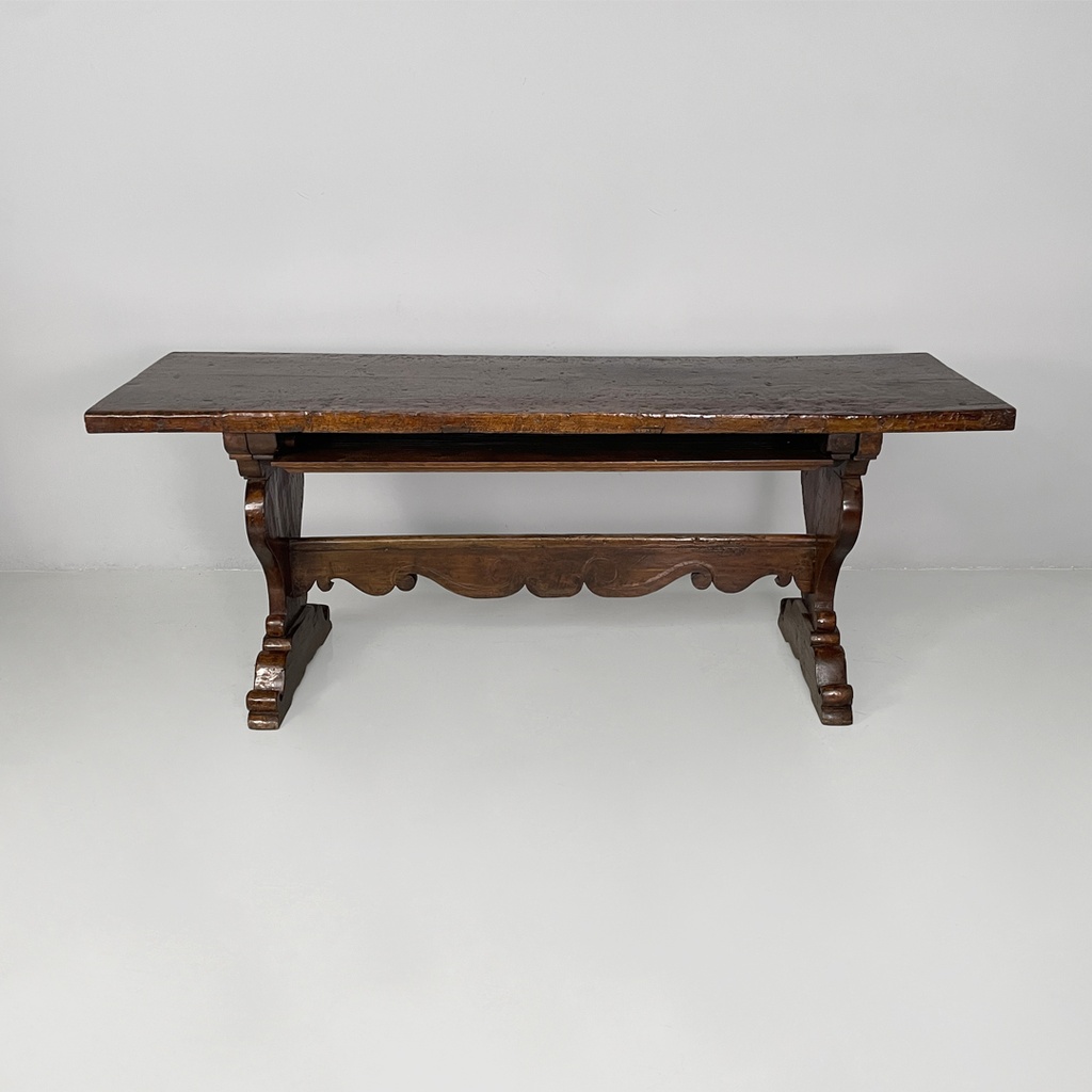 Tavolo da pranzo fratino in legno, 1700 ca.