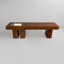 Panca in legno con fioriera, 1970 ca. 
