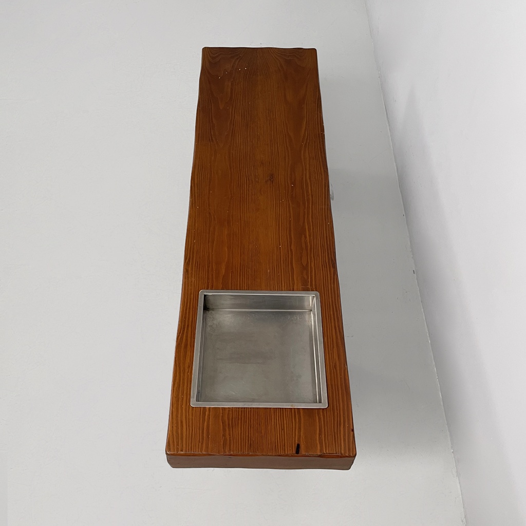 Panca in legno con fioriera, 1970 ca. 
