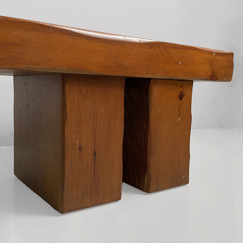 Panca in legno con fioriera, 1970 ca. 