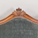 Divano in velluto azzurro e legno, 1930 ca.