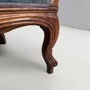 Divano in velluto azzurro e legno, 1930 ca.