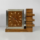 Orologio da tavolo in legno e metallo, 1930 ca.