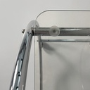 Carrello in vetro e acciaio, 1970 ca. 