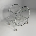 Carrello in vetro e acciaio, 1970 ca. 
