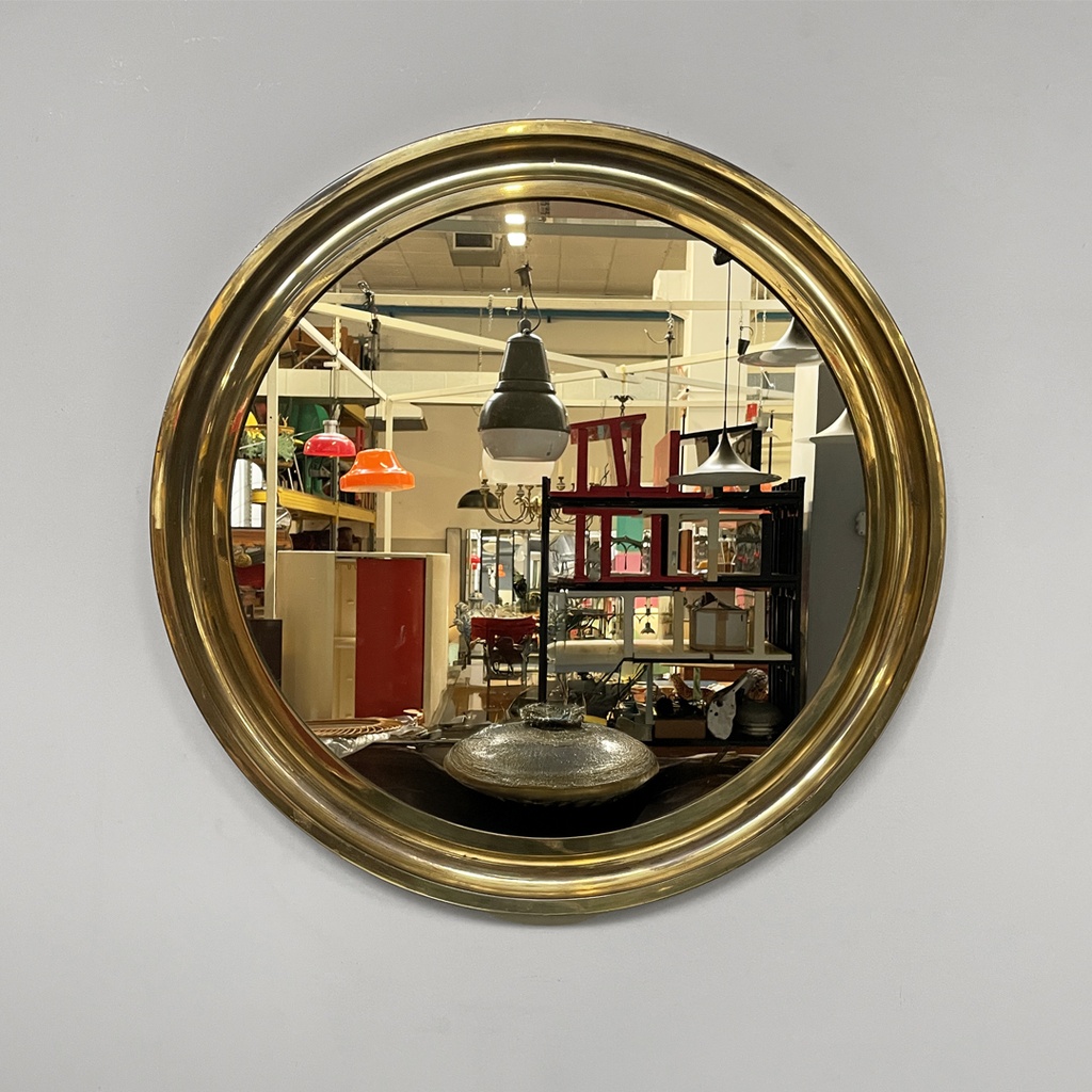 Specchio da parete in ottone, 1950 ca.