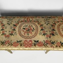 Panca in legno e tessuto, 1800 ca.