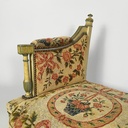 Panca in legno e tessuto, 1800 ca.