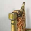 Panca in legno e tessuto, 1800 ca.