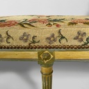 Panca in legno e tessuto, 1800 ca.